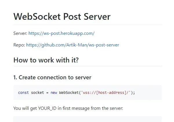 WebSocket Post Server